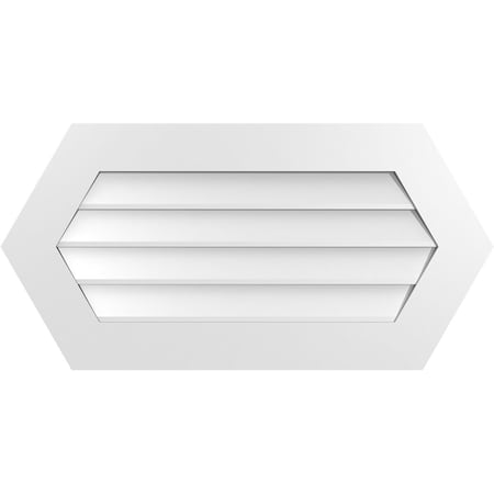 Ekena Millwork Half Round Surface Mount PVC Gable Vent w/ 3-1/2"W x 1"P Standard Frame, 36"W x 18"H GVPHR36X1801SN